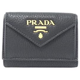 Prada 1MH021 Tri-Fold Wallet Black