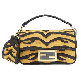 Fendi Baguette Mini Handbag Black Yellow