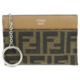 Fendi 7AP074 AFBV Estojo para Moedas e Chaves Prata Areia