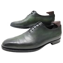 Berluti-BERLUTI ONE CUT OXFORD SHOES 8.5 42.5 IN PATINATED LEATHER + SHOE TREES-Green