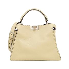 Fendi-Fendi SELERRIA Peekaboo Essential Handbag-Golden