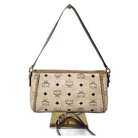 Bolsa transversal de couro MCM Visetos bege Bege