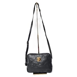 Bolsa transversal em nylon MCM Vintage Visetos preta Preto