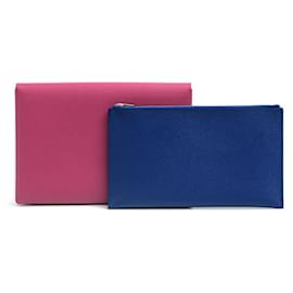 Hermès-Sac à main Hermes Calvi GM-Bleu,Violet