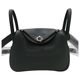 Hermès-Sac à épaule Hermes Lindy Mini Verso-Vert foncé