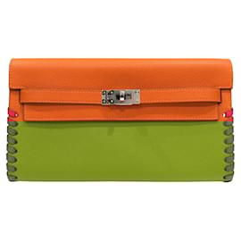 Hermès-Sac à épaule Hermes Kelly To Go Trace-Orange