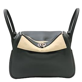 Hermès-Sac à épaule Hermes Lindy 26 Verso-Vert foncé