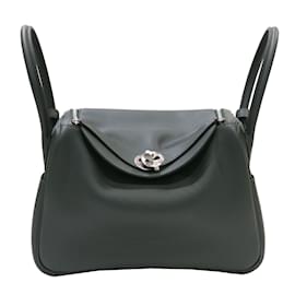 Hermès-Sac à épaule Hermes Lindy 26 Verso-Vert foncé
