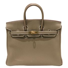 Hermès-Sac à main Hermes Birkin 25 en cuir Togo Etoupe-Taupe