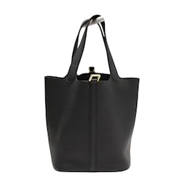 Hermès-Sac à main Hermes Picotin Lock MM-Noir