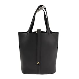 Hermès-Sac à main Hermes Picotin Lock MM-Noir