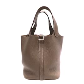 Hermès-Sac à main Hermes Picotin Lock PM-Taupe