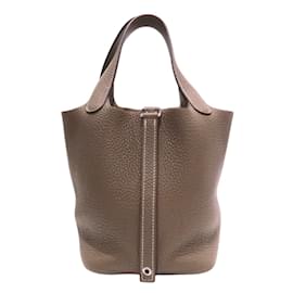 Hermès-Sac à main Hermes Picotin Lock PM-Taupe
