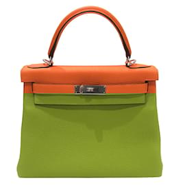 Hermès-Sac à épaule Hermes Kelly 28-Orange
