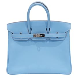Hermès-Sac à main Hermes Birkin 25 Candy en Celeste-Bleu clair
