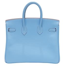 Hermès-Sac à main Hermes Birkin 25 Candy en Celeste-Bleu clair