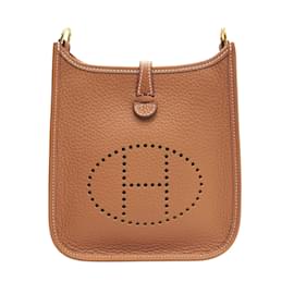 Hermès-Sac à épaule en or Hermes Evelyn TPM-Doré