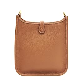 Hermès-Sac à épaule en or Hermes Evelyn TPM-Doré