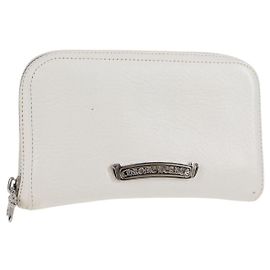Chrome Hearts Wallet Leather White Auth 118904M White