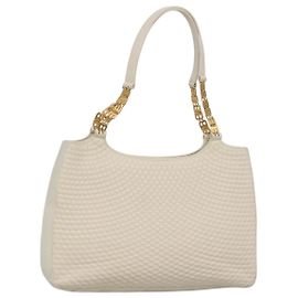 BALLY Borsa Tote Trapuntata in Pelle Bianco Oro Auth 118799 Bianco D'oro