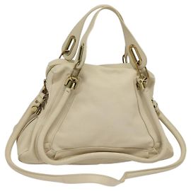 Chloé Sac à main Chloe Paraty en cuir 2 voies beige or Auth gh199 Beige Doré