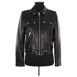 The Kooples Schwarze Lederjacke Schwarz