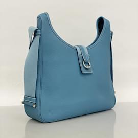 Hermès-Sac à épaule Hermes Saco Taurillon Clemence Bleu Jean-Bleu