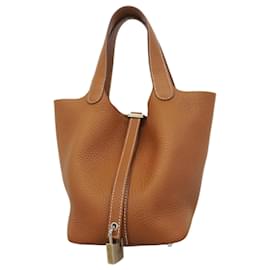 Hermès-Sac à main Hermes Picotin Lock PM-Doré