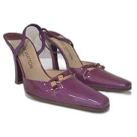 Escarpins Slingback Louis Vuitton Violet en Cuir Verni Violet