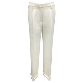 Off White Off-White Elfenbein / Rosa Hosen mit Kontrastbesatz Roh