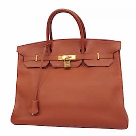 Hermès-Sac à main Hermes Birkin 40 en Brique-Marron