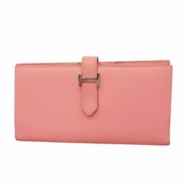 Hermès-Portefeuille Long Hermes en Rose Confetti-Rose