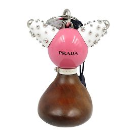 Prada TRICK ROBOT Keychain Brown White