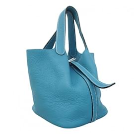 Hermès-Sac à main Hermes Picotin PM-Bleu