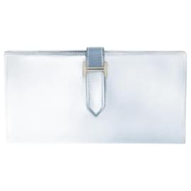 Hermès-Portefeuille Long Soufflet Bearn Hermes-Bleu