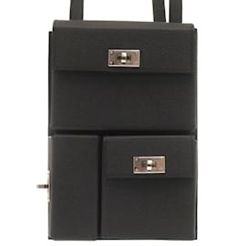 Hermès-Sac à bandoulière multi-poches Hermes Kelly-Noir