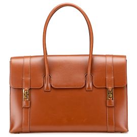 Bolsa Hermès Drag 37 em couro box marrom Marrom