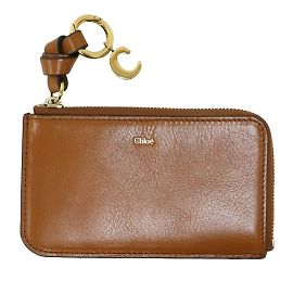 Chloé Brown Leather Card Case Brown