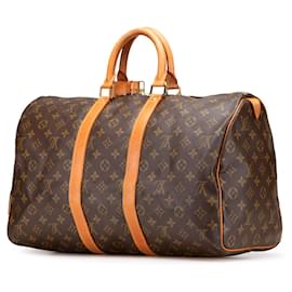 Louis Vuitton-Louis Vuitton Brown Monogram Keepall 45-Brown