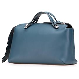 Fendi-Fendi Blue Medium Leather By The Way Flowerland Satchel-Blue