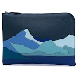 Hermès-Pochette Endless Road en Togo Swift bleu Hermès-Bleu,Autre