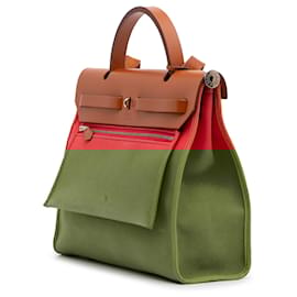 Hermès-Hermès Sac Herbag Zip 31 Rouge Toile-Rouge