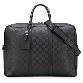 Louis Vuitton-Louis Vuitton Black Damier Infini Porte-Documents Voyage-Black