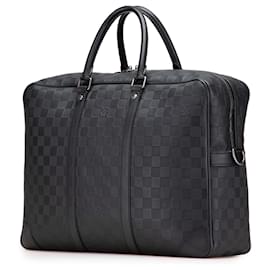 Louis Vuitton-Louis Vuitton Black Damier Infini Porte-Documents Voyage-Black