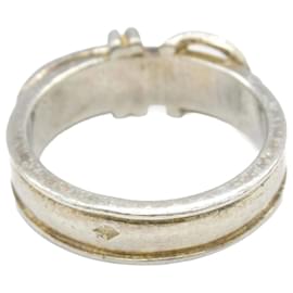 Hermès-Bague Boucle Ceinture en Argent Sterling Hermès-Argenté