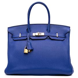 Hermès-Hermès Bleu Togo Birkin Retourne 35-Bleu