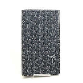 Goyard Bi-fold Long Wallet in Gray Goyardine Canvas Brown