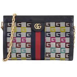 Bolsa de Ombro Pequena com Corrente Gucci Ophidia Multicor