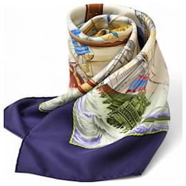 Hermès-Hermes Kare 90 Silk Scarf-Blue