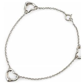 Tiffany & Co. Triple Heart Charm Bracelet Silvery